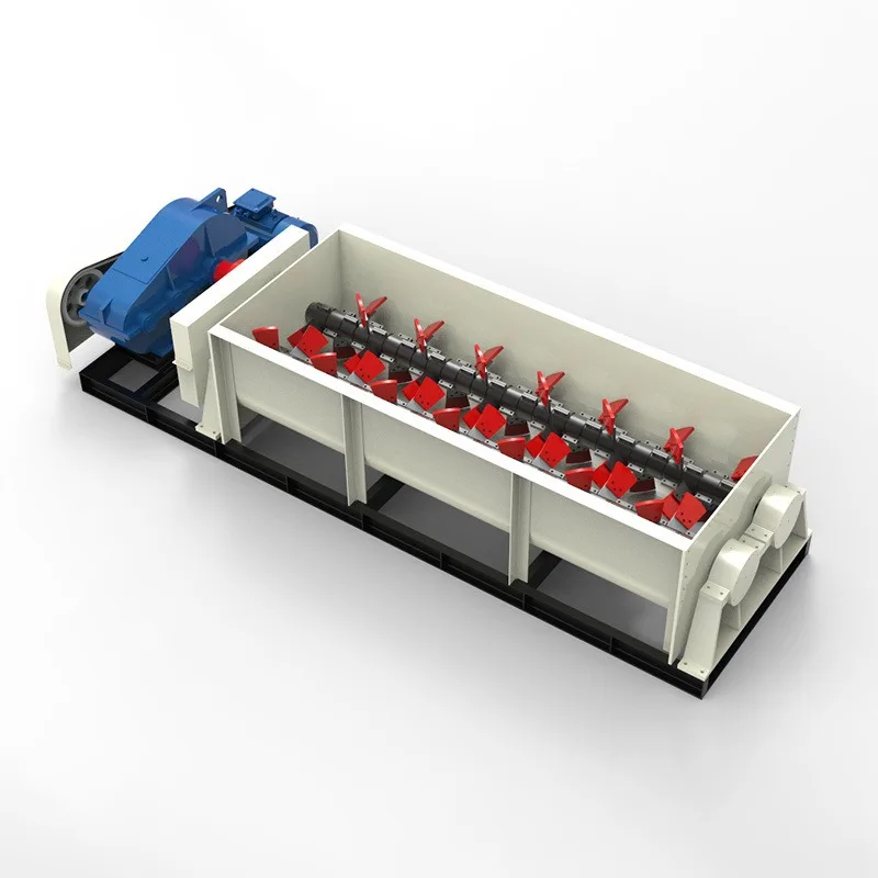 Dry mortar twin shaft mixer vertical frame type dual motor drive ore construction waste double bed mixer