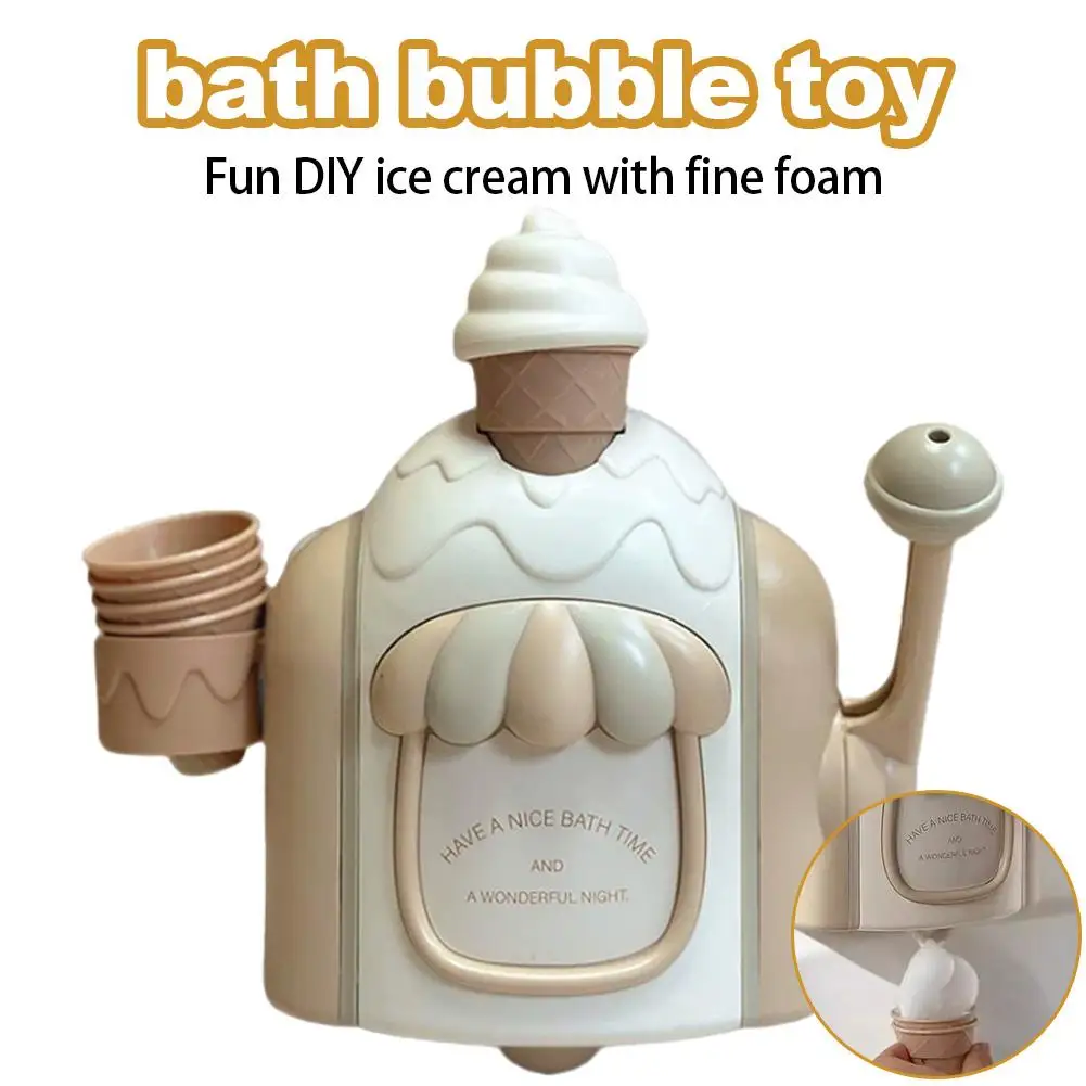 

Ice Cream Bubble Machine Bathroom Bath Toys Toddler Manual Ice Cream Maker Foam Play Machine Parent Interactive Toys