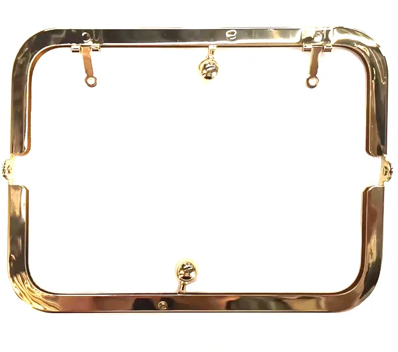 16.5cm Square Handle Handbag Sewing Brackets No hole Purse Frame Metal Kiss Clasp DIY Bag Handles Sew Hardware Accessory