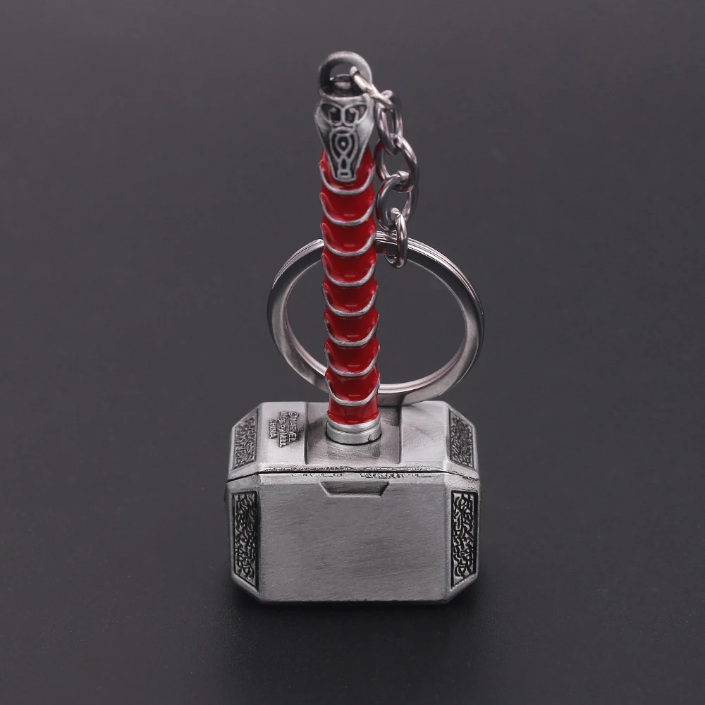 

2023 Marvel The Avengers Thor Hammer Metal Key Chain Keyring Men Women Key Holder Car Keychain Accessories Toys Gift