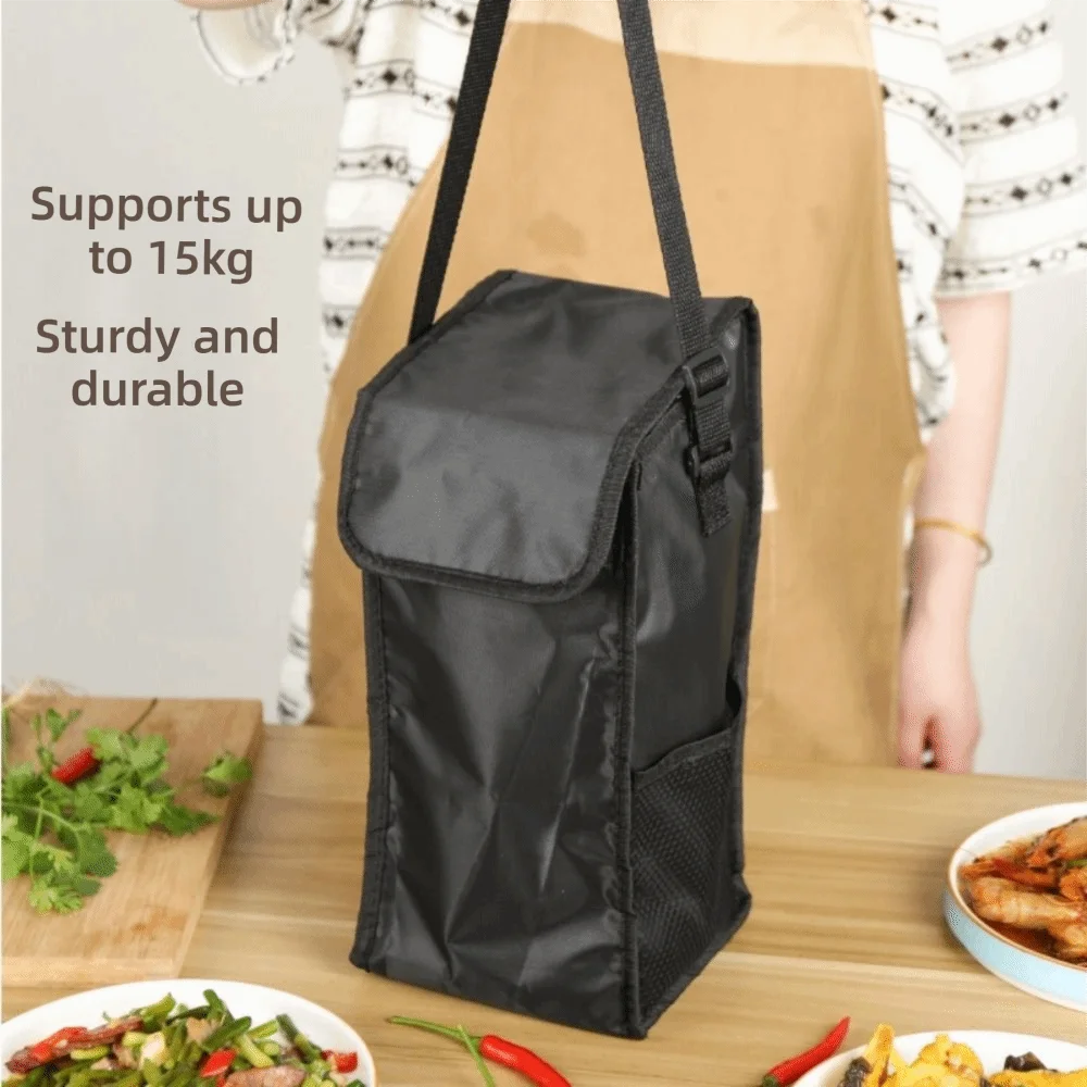 

Новая вакуумная термосумка большой емкости, утолщенная черная сумка для ланча, изолированная сумка из алюминиевой пленки