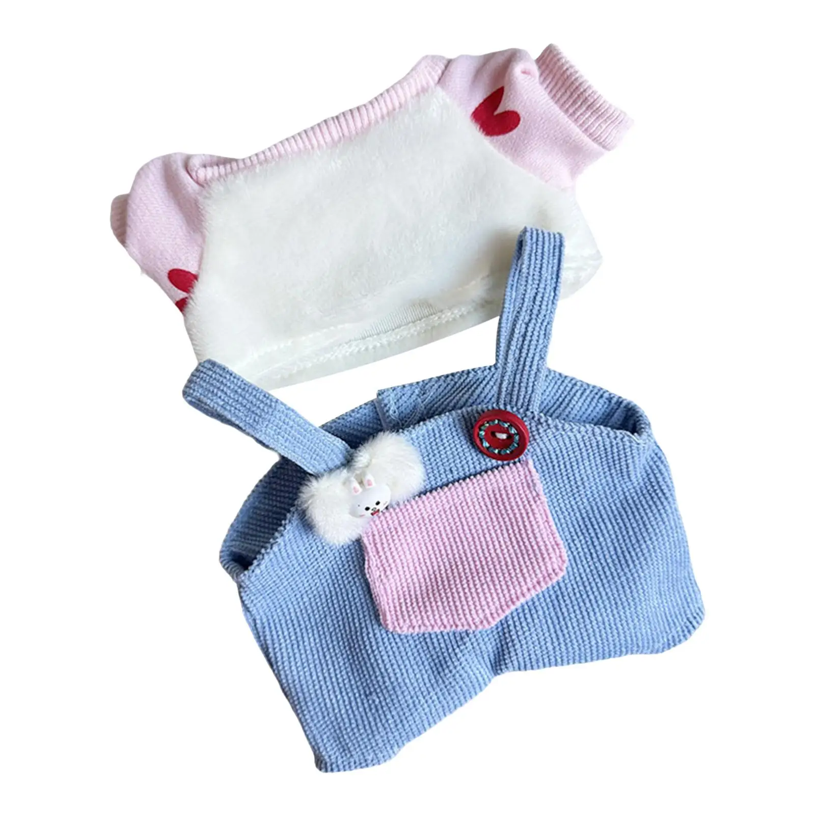 Doll Clothing Outfit Overalls Cotton Plush Toy Accessory for 20cm Plush Doll Collectible Dress Up Gift