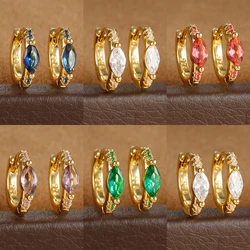 Circle Round Hoop Earrings for Women Small Colorful Zircon Stainless Steel Huggie Hoop Earring Ear Cartilage Piercing Jewelry
