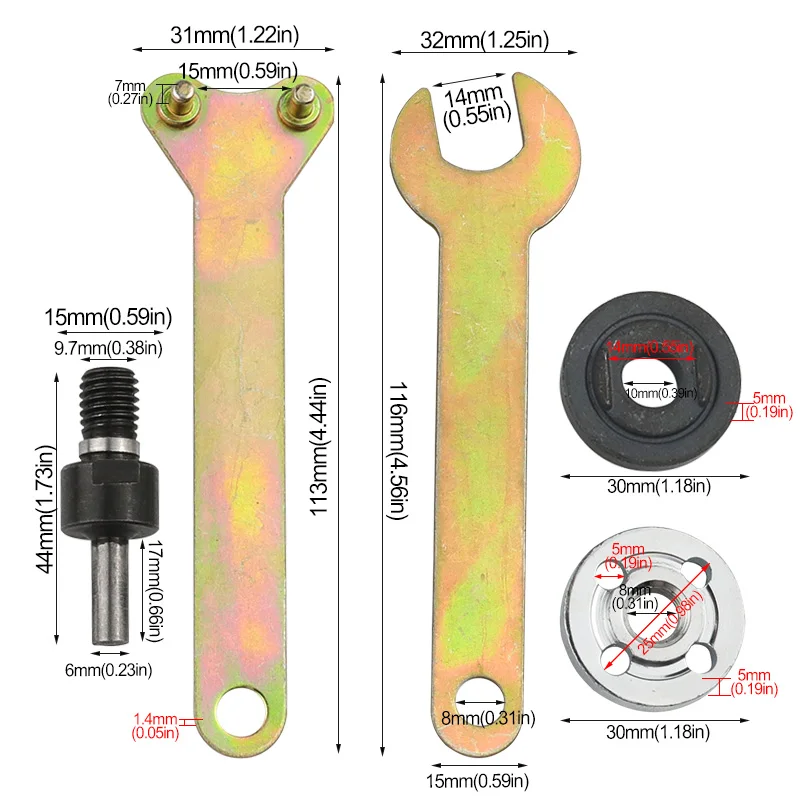 5 uds 6-10mm taladro eléctrico conversión amoladora angular biela para cortar disco pulido rueda metales mango adaptador de soporte