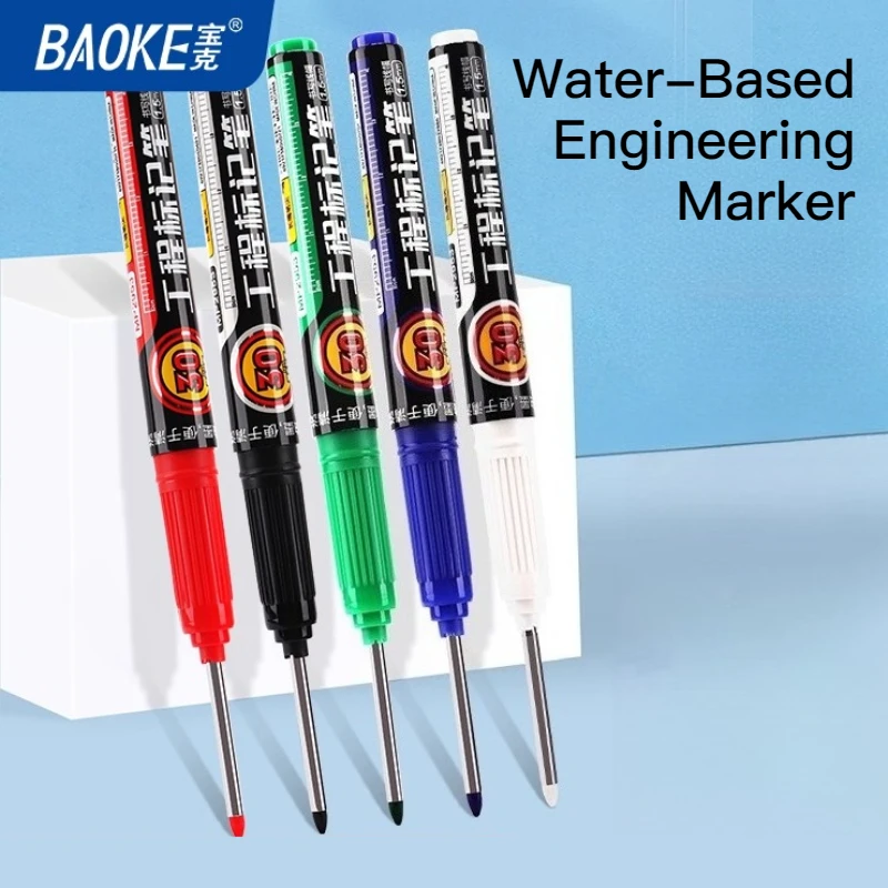 

BAOKE Water-Based Engineering Marker Long-Tip Marker Wipeable with Damp Cloth Woodworking Scribing Pen Long-Nozzle Outlining Pen