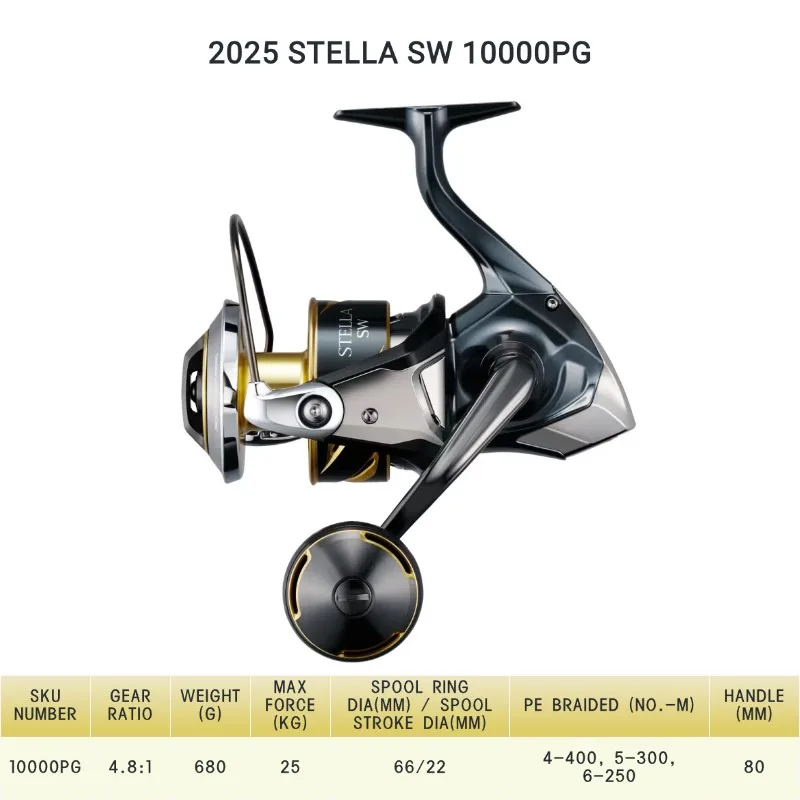 2025 SHIMANO STELLA SW Spinning Reel, 4000-30000PG/HG/XG