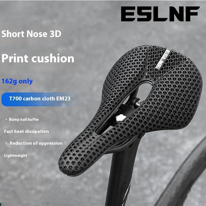 

ESLNF 3D Printed Bike Carbon Saddle162g Super Light Road MTB Racing Saddles Bicycle Seat Cushion Cycling Seating Parts