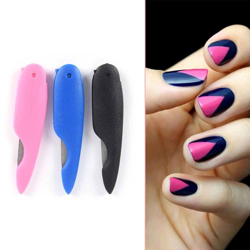 1 Pc Willekeurige Kleur Opvouwbaar Roestvrij Staal Metaal Duurzame Nail Art Nieuwe Pedicure Tool Bestand Nagelverbetering