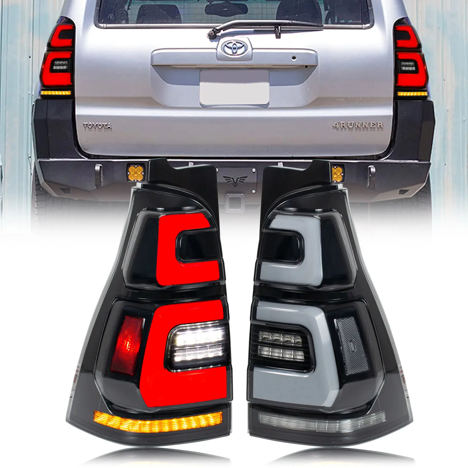 

LED Tail Lights for Toyota 4th GEN 4Runner 2003-2009 Start-up Animation Sequential Signal Rear Lamps Assembly Accessary