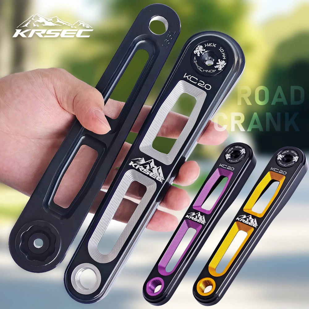 

KRSEC Road Bike Crank 165mm Ultralight Hollow Crank DUB Specification Folding Bicycle Fit 40-50T Chainwheel