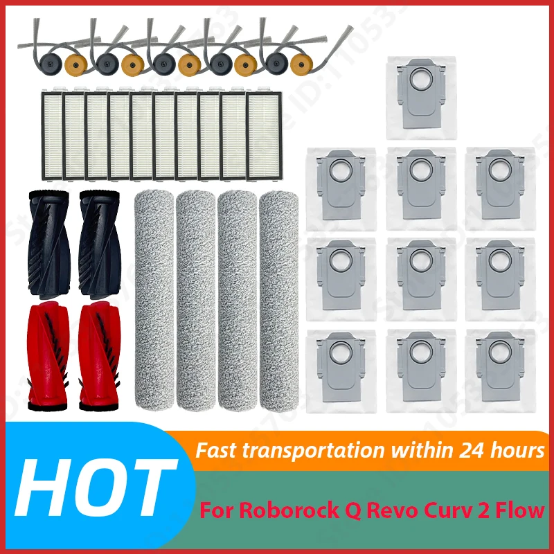 

Original Roborock Q Revo Curv 2 Flow Filter Main / Side Brush Roller Mop Dust Bag Robot Vacuum Cleaner Parts