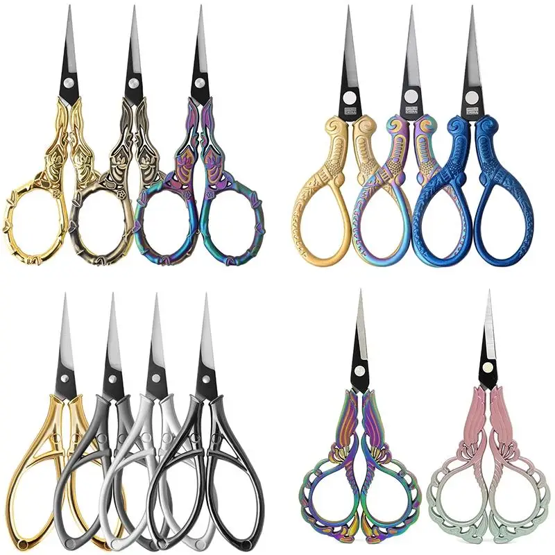 Retro Scissors Cross Stitch Antique Black Vintage Cute Small For Sewing Scissor Thread Cloth Cutting DIY Fabric Shears