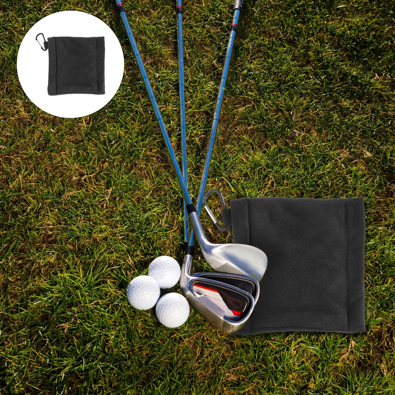 

Microfiber Golf Cleaning Towel Grey 360 Degree Dust Remover for Balls Easy Carry Buckle Design Golfs Supply Ball Cleaner