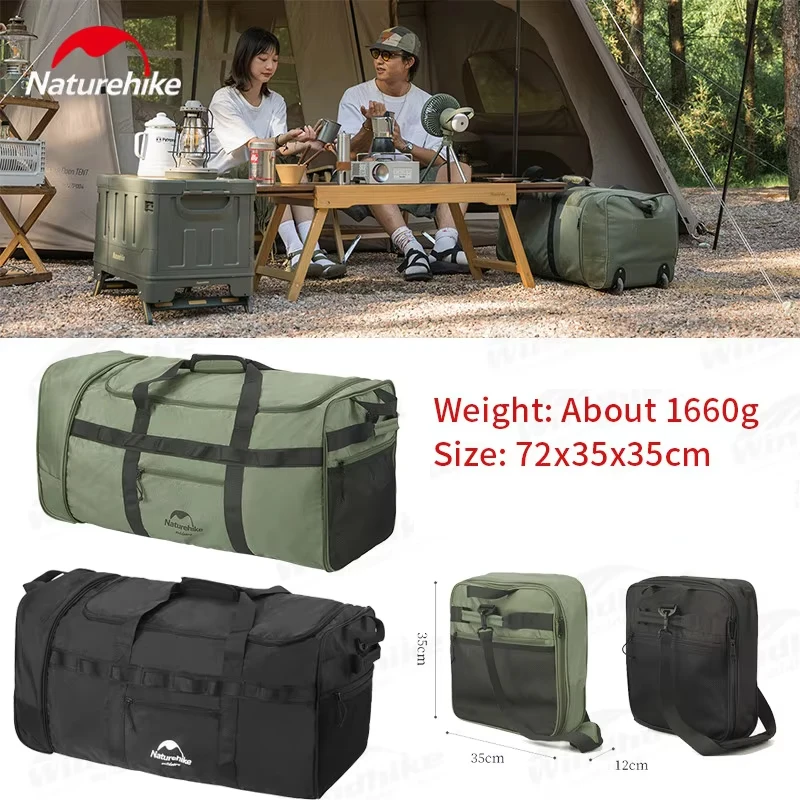Naturehike 88L Folding Travel Luggage Bag Outdoor High-Capacity Wear-Resisting Camping Equipment Storage Pull Rod Wheel Bag