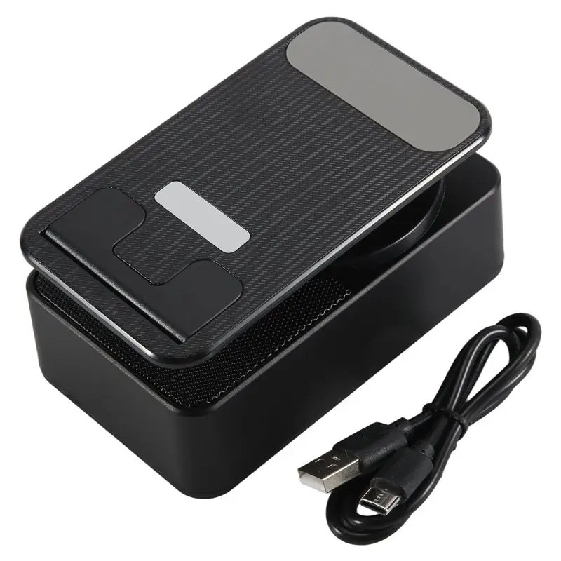 3-In-1 Mobile Phone Holder, Audio Power Bank, Bluetooth Call Speaker, Multi-Function Foldable Rotating Desktop Easy To Use Black
