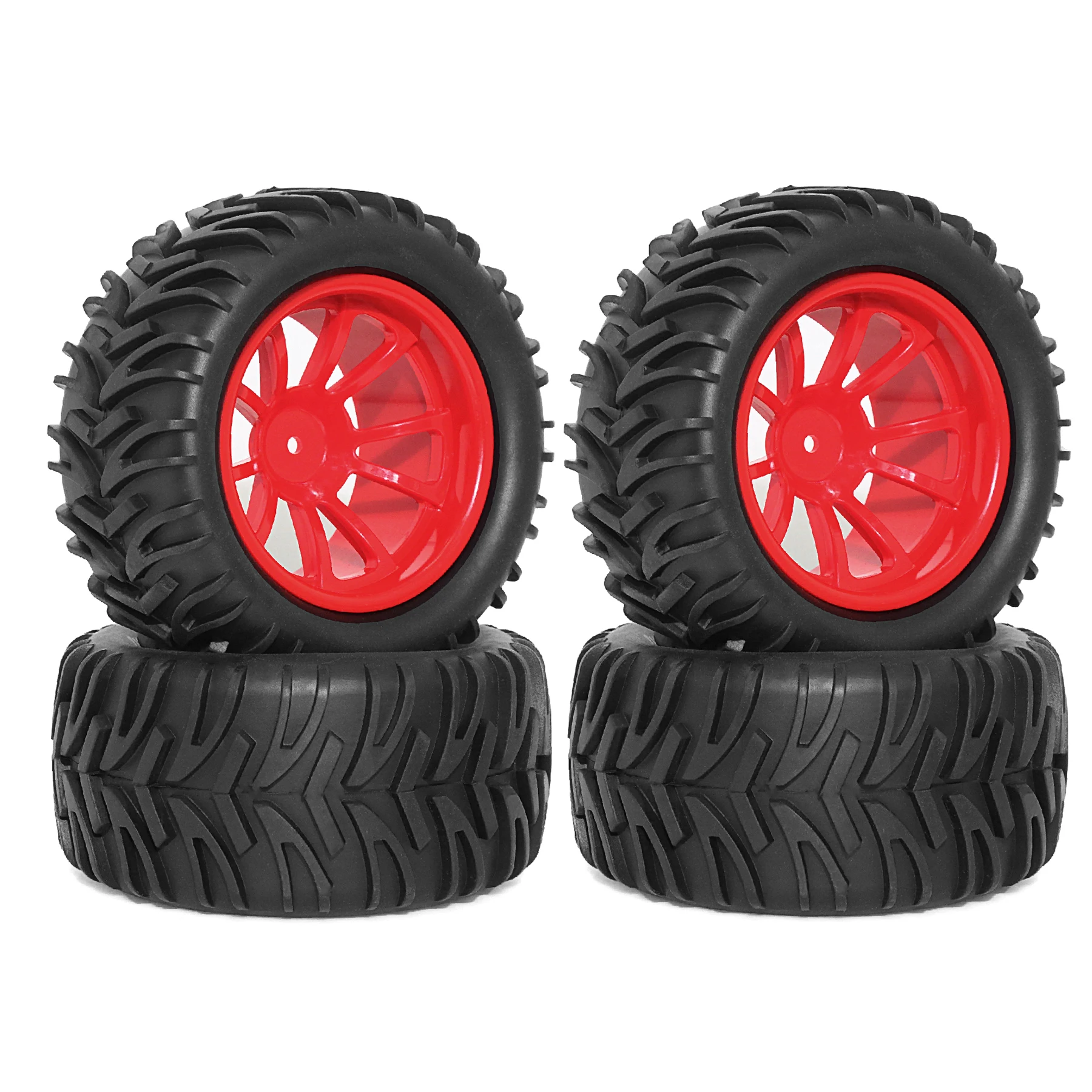 12mm Hex RC Wheels and RC Truck Tires for 1/10 Stampede Hoss 2WD 4x4 VXL Traxxas Rustler Redcat Volcano EPX Pro S30 Blackout XTE