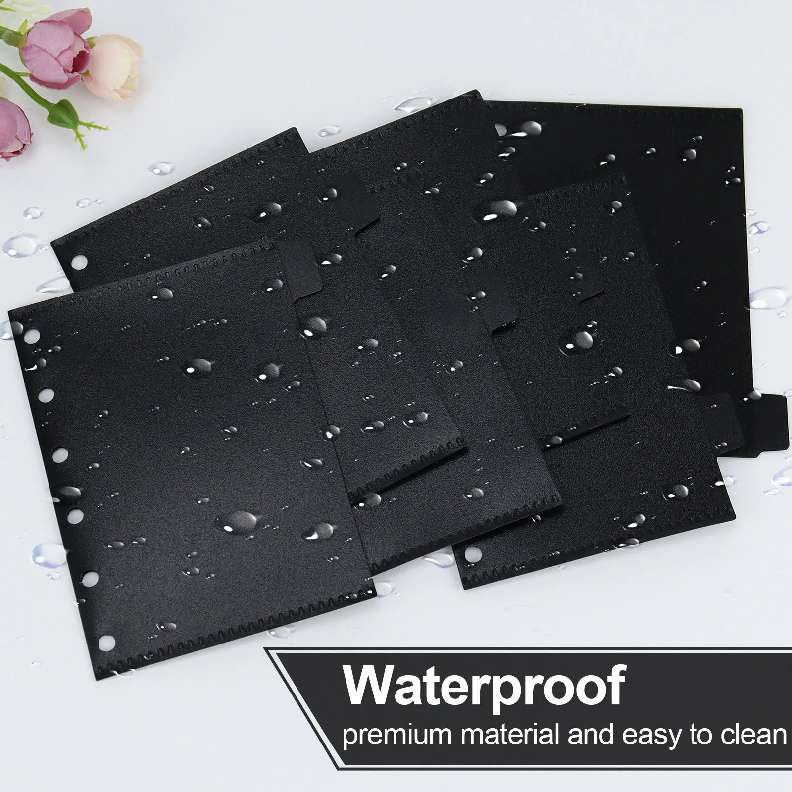 A7 Colorful Divider Bag Pockets Binder Folders for Notebook Divider Page Waterproof PVC Leaf Document Filing Bag