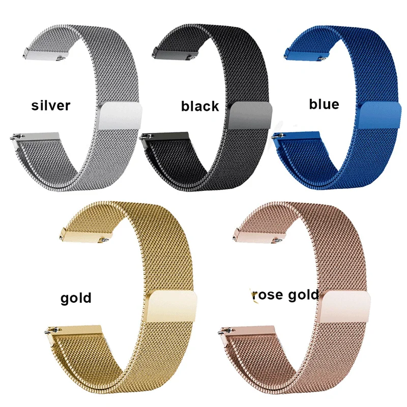 Milanese Magnetic Loop Bracelet, Watch Strap, Metal Watchband, Wrist Watchband, Belt, Acessórios, 12mm, 14mm, 15mm, 16mm, 18mm, 20mm, 22mm