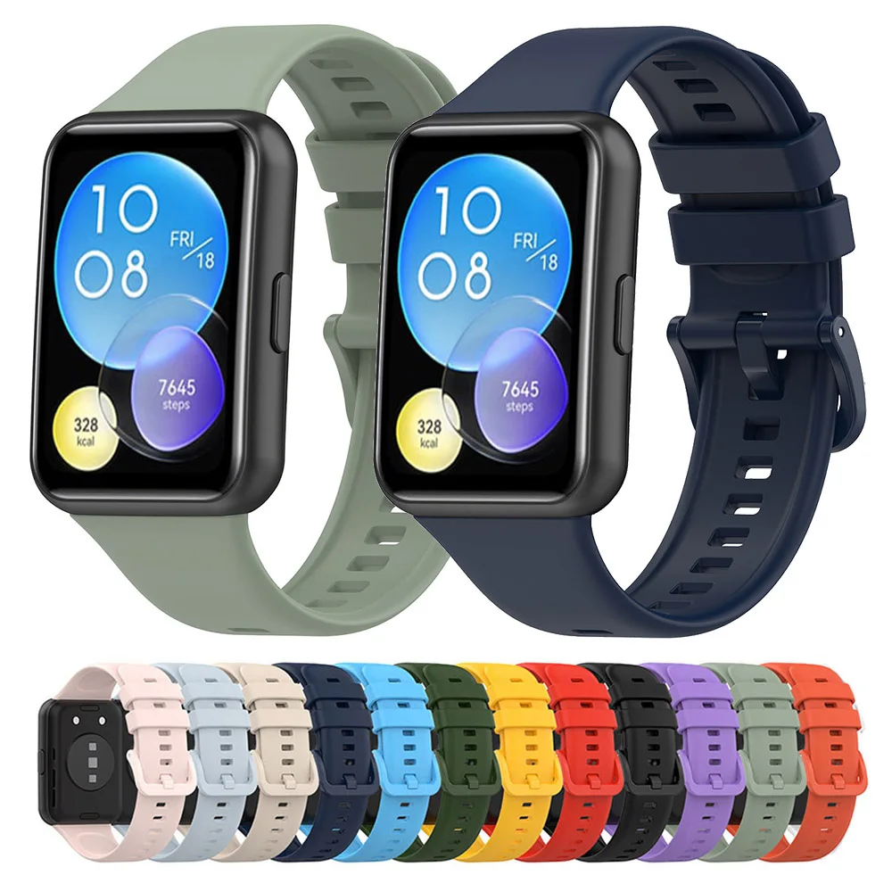 Silicone Strap For Huawei Watch Fit 2 Fit2 Replacement Watch Band+Transparent TPU Protective Case