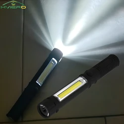 Multi-function Mini Pen Flashlight COB LED Portable Work Light Inspection Torches Magnetic Base Waterproof Camping Cycling Bar