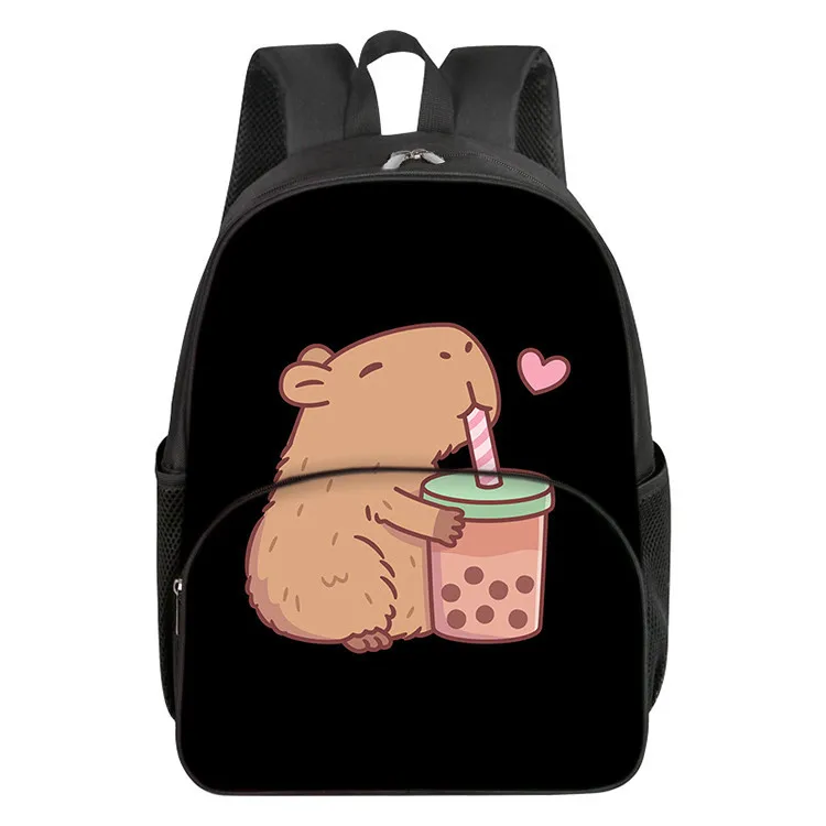 

Милый рюкзак Kapibala с круглым передним карманом для мальчиков и девочек, лучшие подарки, школьная сумка с 3D мультяшным рисунком для детей