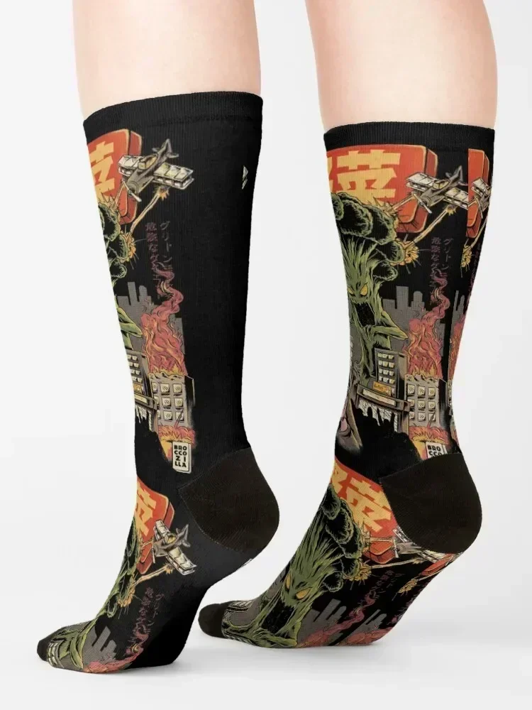 Broccozilla Black Version Socks new year Non-slip halloween with print Luxury Woman Socks Men's