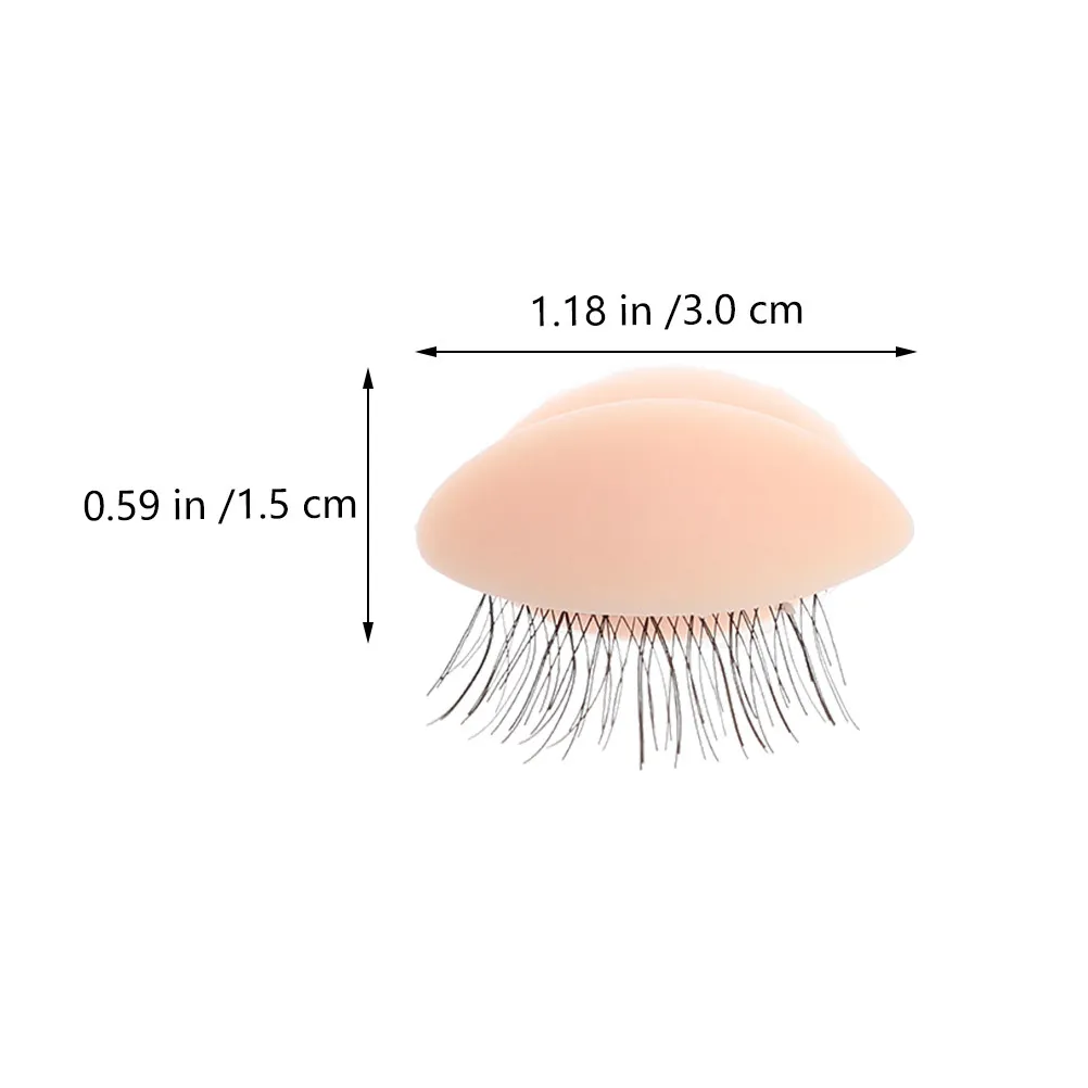 4Pairs Silicone Eyelash Practice Mold Realistic Skin Feel Eyelash Grafting Training Tool for Salon DIY Beauty Courses