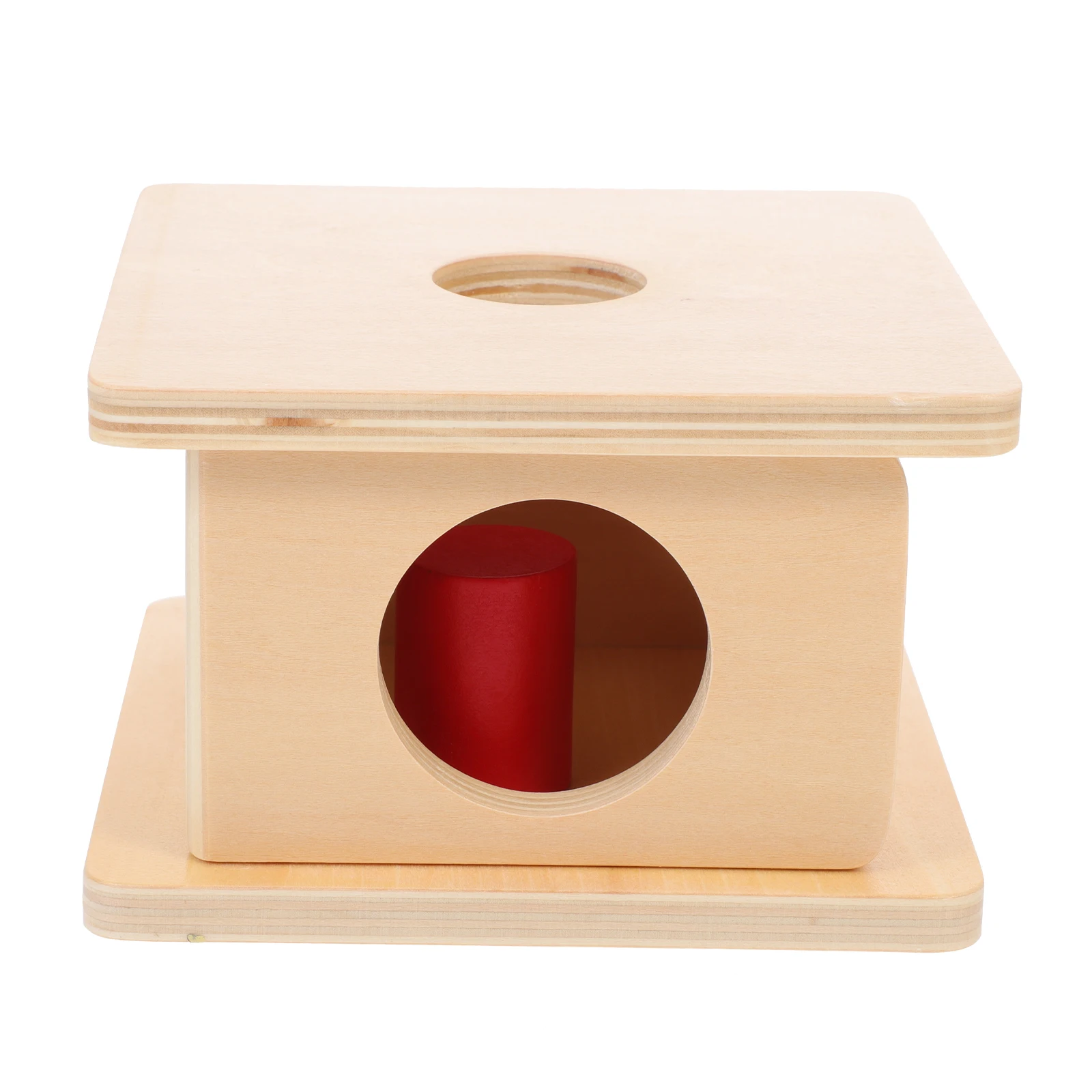Material didáctico Montessori de madera, juguete preescolar, juguetes geométricos rojos, coordinación ocular H, bordes lisos, juguetes educativos para niños