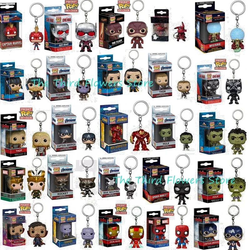 Funko POP Keychain Endgame Captain Venom Deadpool Iron man Keychain Action Figures Toys for Children Christmas Gift