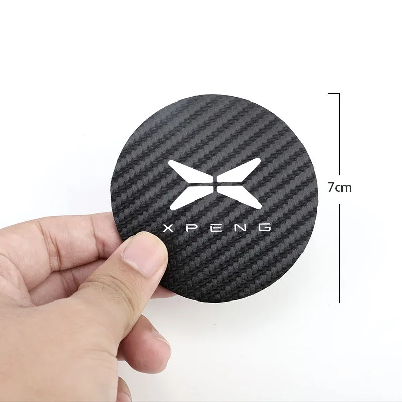 For Xpeng G6 P7 G3 G3i G9 P5 X2 N5 F30 H93 Beta 2Pcs Car Coaster Water Cup Mat Carbon Fiber Pad Non-Slip Mats Decor Accessories