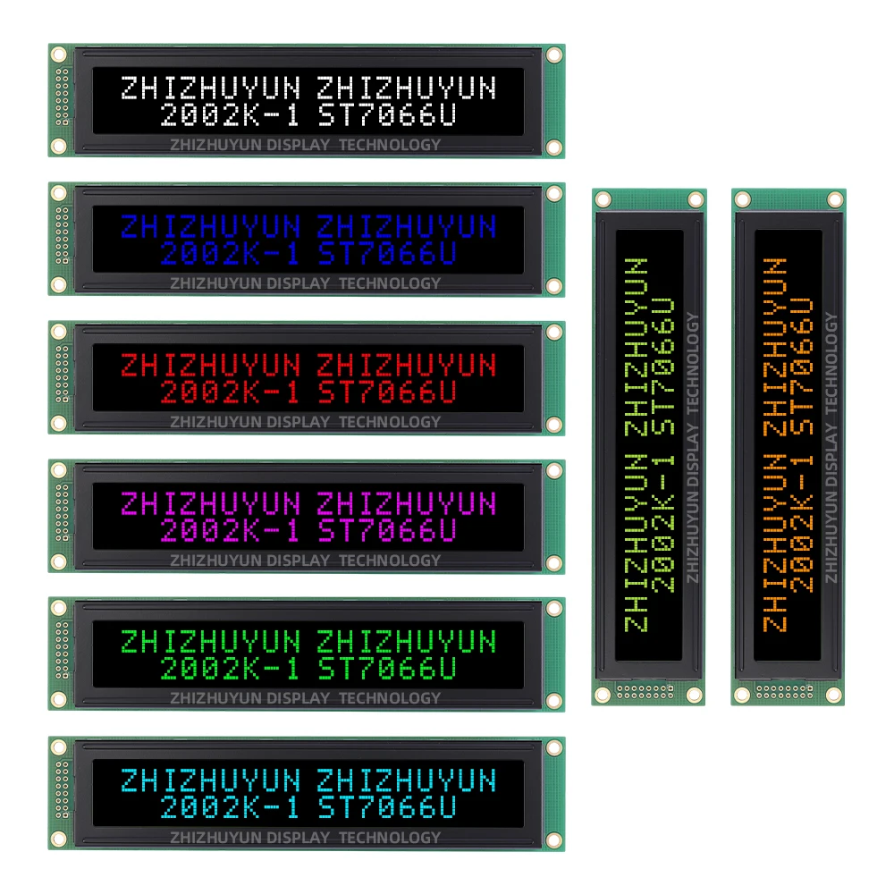 LCD2002K-1 문자 LCD 디스플레이 모듈, Btn 블랙 필름, 오렌지 문자 산업용 제어 화면, ST7066U