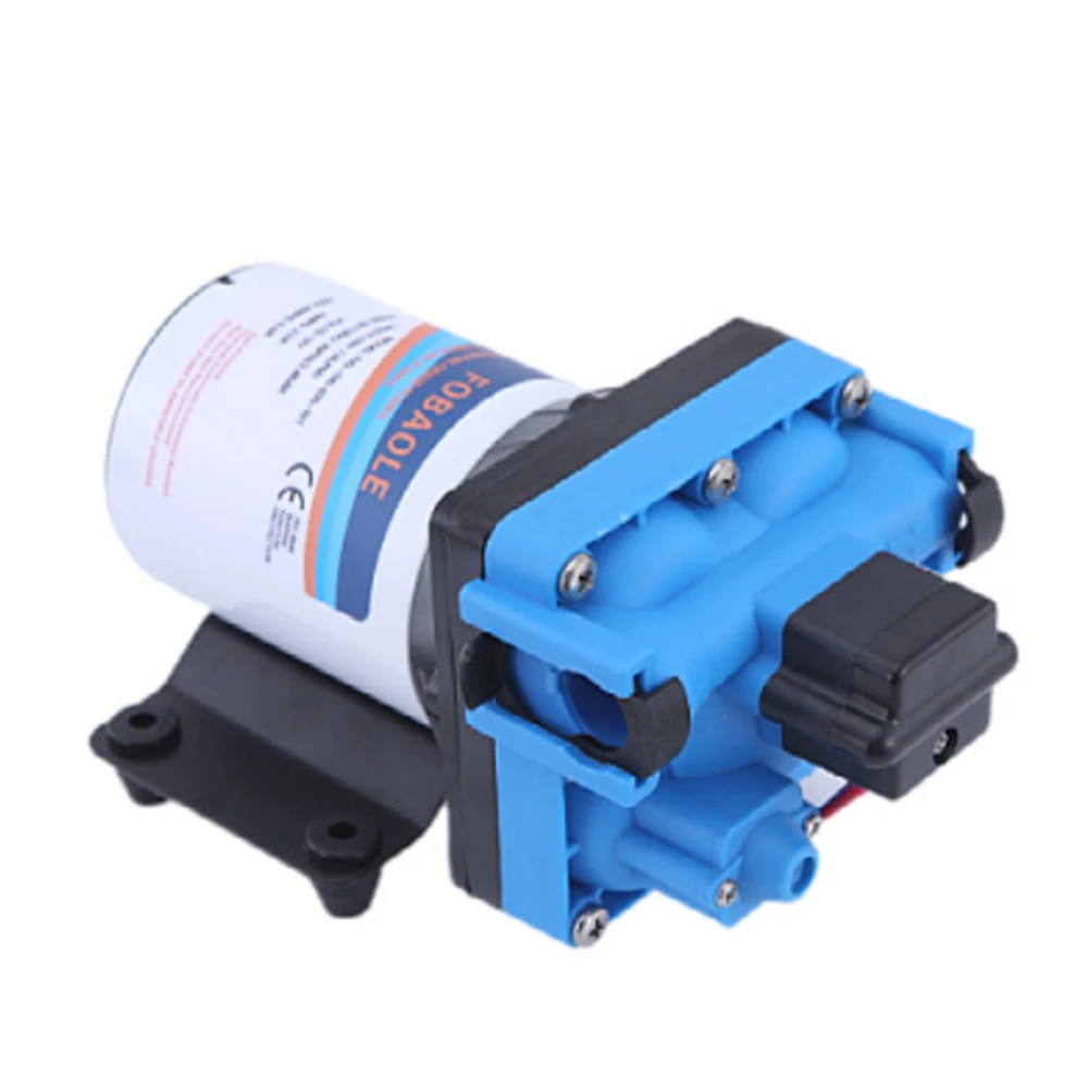 12V Water Pressure Diaphragm Pump 4-Chamber Self-Priming Pump 2.99GPM Water Transfer Pump 55PSI with Water Strainer Hose Fitting