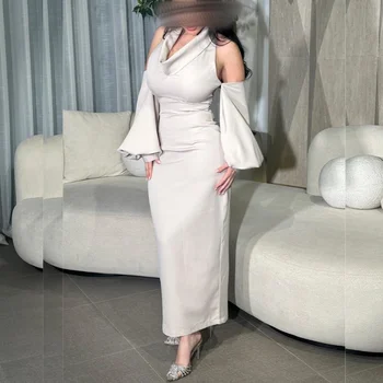 Maßgeschneiderte, hochwertige Größen erhältlich, Jersey-Falten, gerade Neckholder-Midikleider, maßgeschneiderte Anlasskleider, moderner Stil, elegant