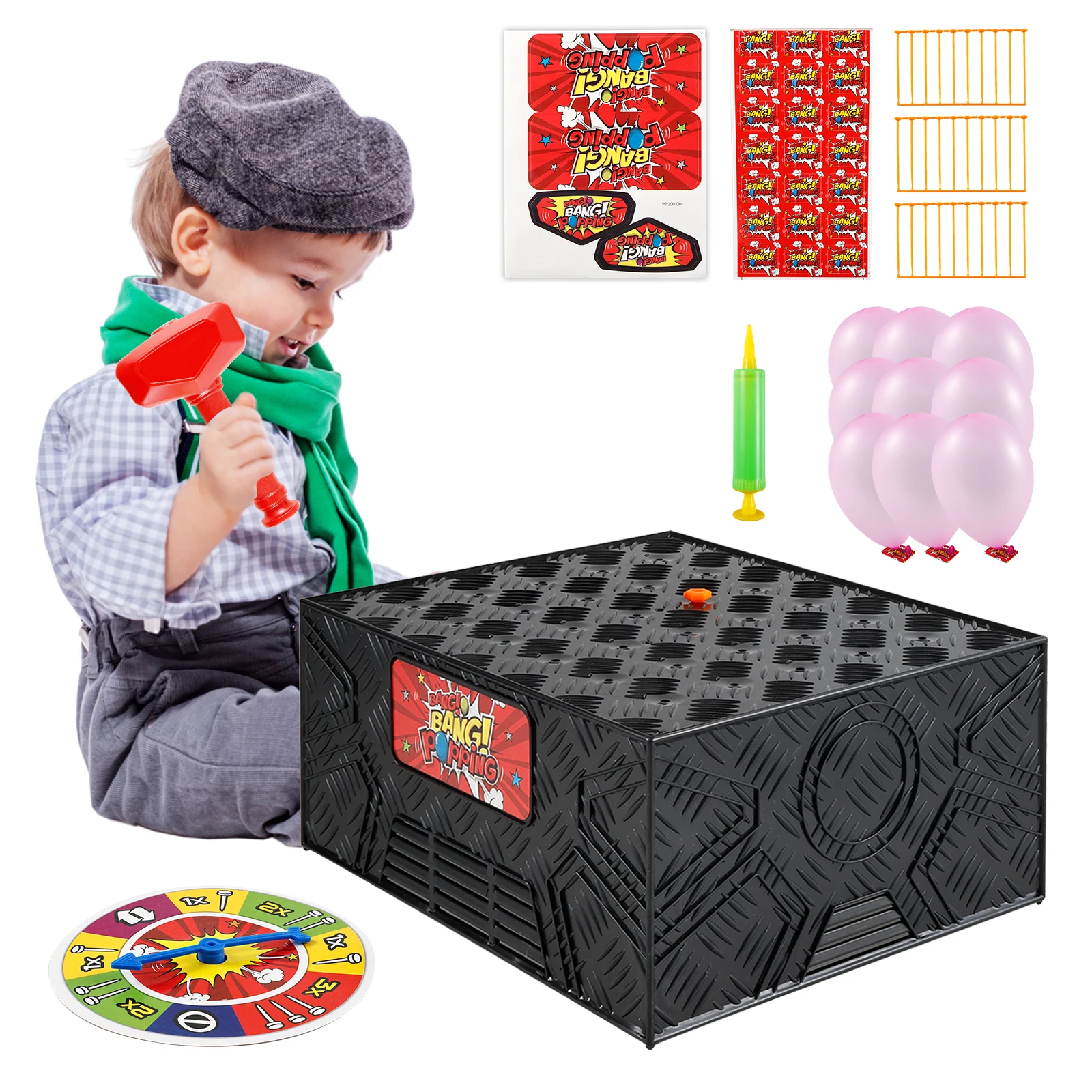 134Pcs Whack a Balloon Game Set Interactive Pop The Balloon Game Funny Tricky Balloon Desktop Board Games for Family Gatherings