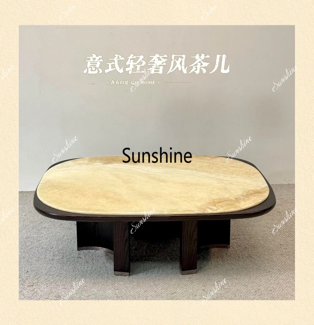 Italian minimalist hotel lobby coffee table villa living room high-end coffee table