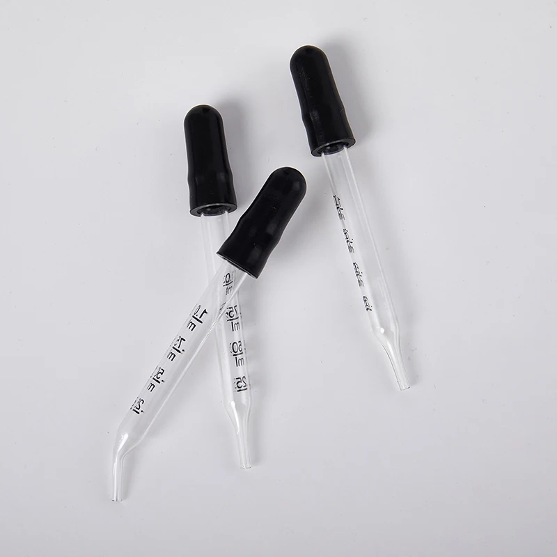 5Pcs Glass Scale Dropper Rubber Head Scale Pipette Dropper Essential Oil Bottle Straw Multi-purpose Droppers For School Home