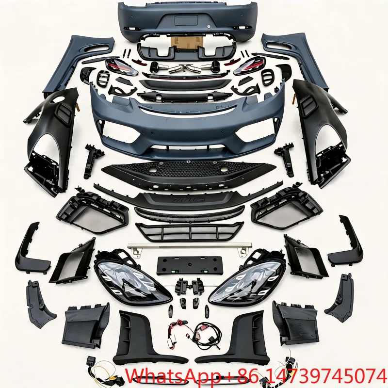 2013-2016 981 Boxster GT4 RS Style Body Kit, Front Rear Bumper Headlight Spoiler Side Skirt Fender Parts