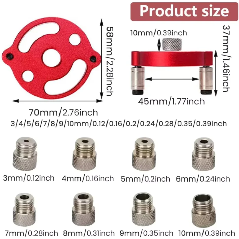 Self Centering Doweling Jig, Self Center Dowel Jig Handheld Drill Guide for Straight Holes Wood Panel Hole Puncher Locator Tool