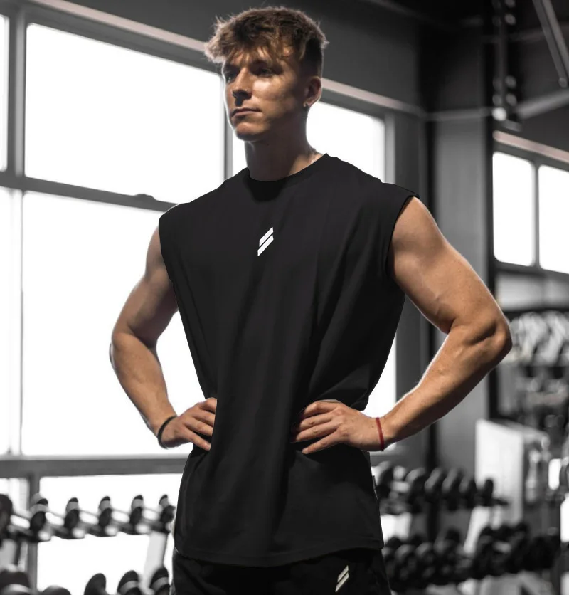 Summer Fitness Sports Tank Top Men\'s Breathable Loose Mesh Training Sleeveless T-shirt Quick Drying vest male Fitness Clothing