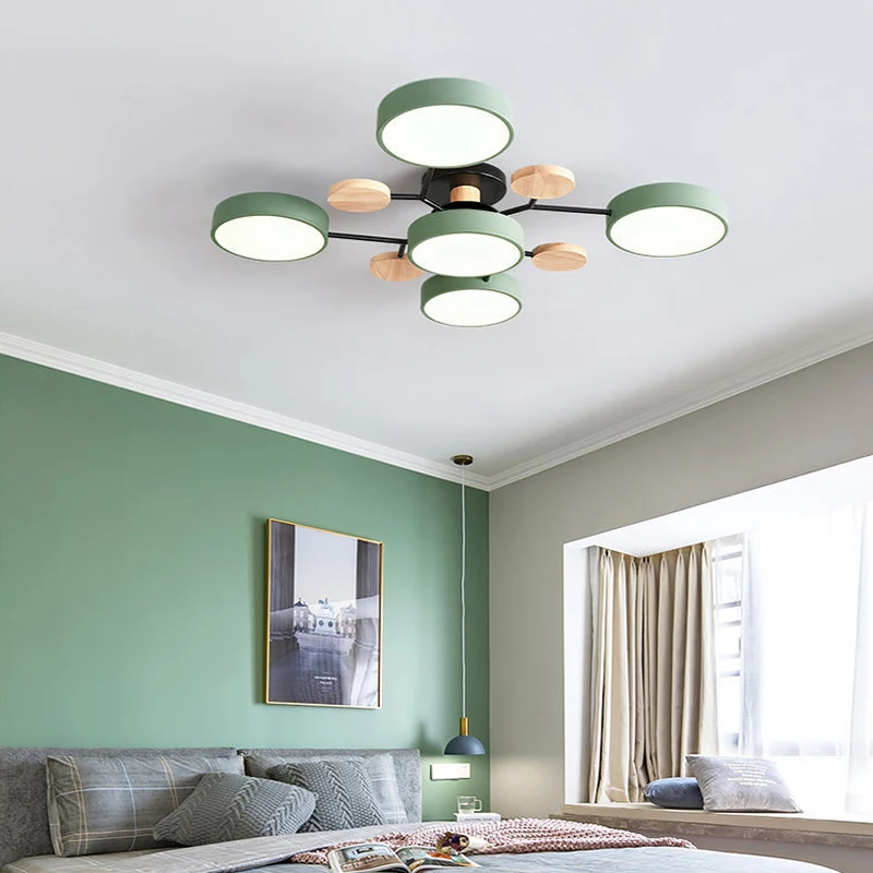 Nordic style living room ceiling chandelier LED light bedroom ceiling lighs dining room lamp aisle lighting thickened lampshade