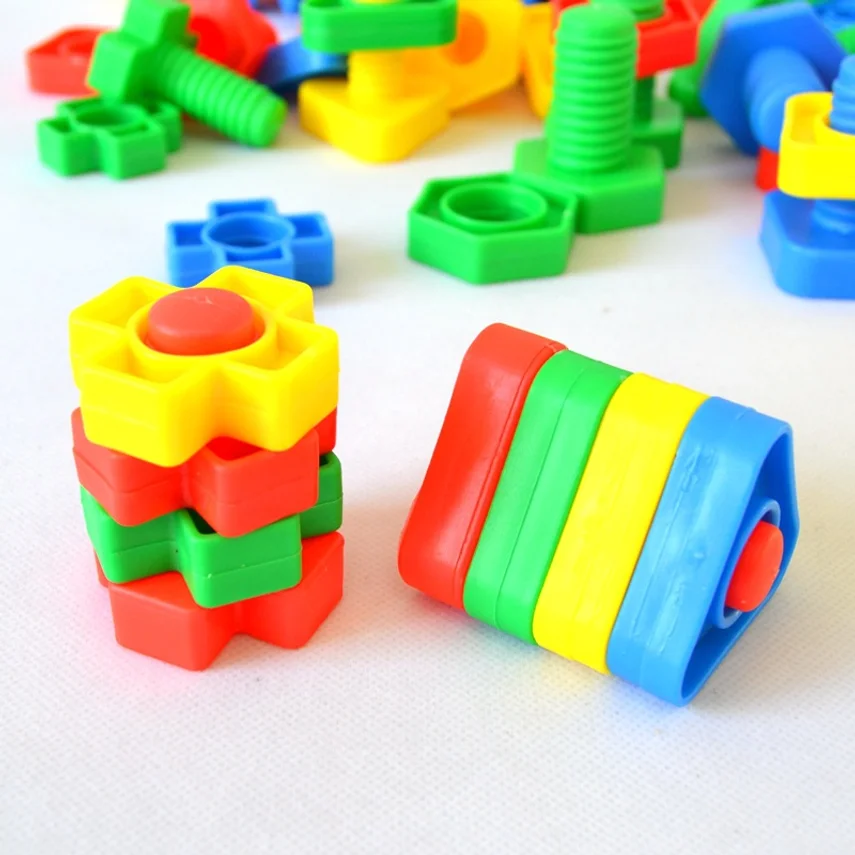 Baby Screw And Nut Matching And Disassembly Toy For Kindergarten, Desktop Plastic Building Blocks For Children