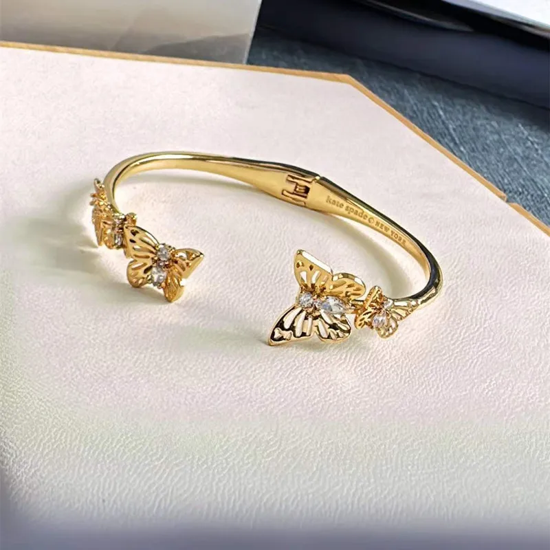 

Ins Style New Gold Diamond Butterfly Opening Bracelet Jewelry