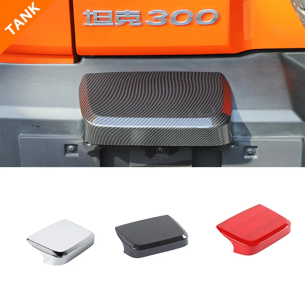 

Carbon Black Look Garnish Frame Car Rear License Tag Plat Cover Protection For GWM Great Wall WEY Tank 300 2022 2023 Accessories