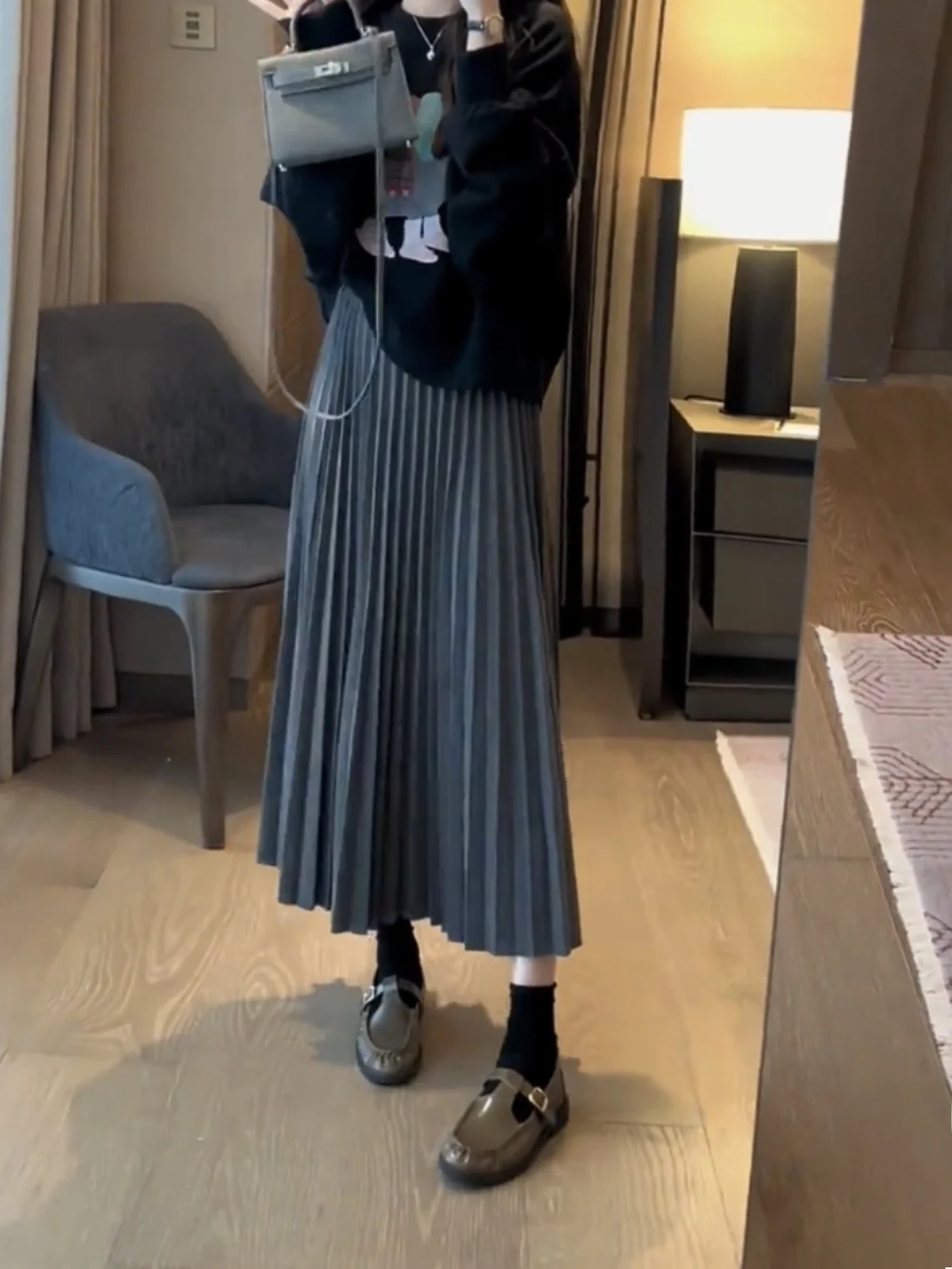 

Утепленная шерстяная юбка с высокой талией, длинное платье А-силуэта в корейском стиле, приятное к телу, дышащее, высокоэластичное, осенне-зимние юбки