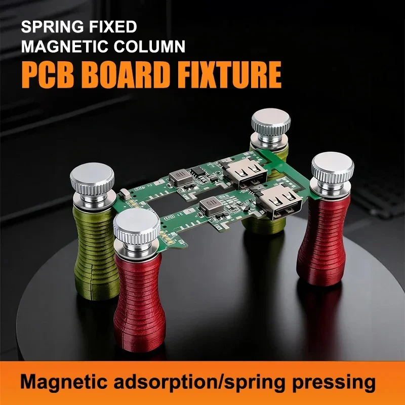 Magnetic PCB Board Fixing Holder Spring‑Loaded Circuit Board Holding Fixture Strong Magnet Roman Pillar Clamp For Phone Repair