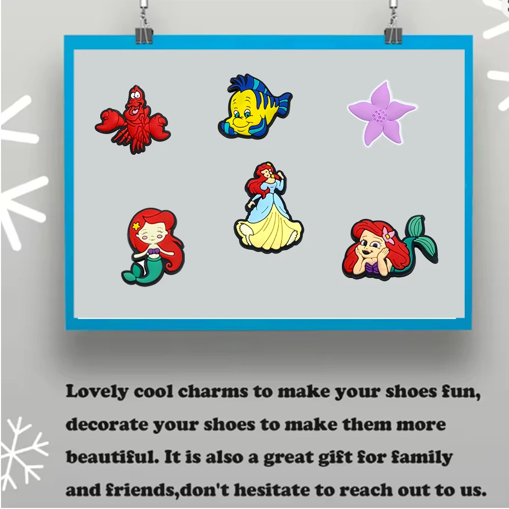 Fairy Tale Story Mermaid Series ​for Shoe Charms PVC Shoe Accessories for Classic Clog Shoe Decoration Fit Wristband Kids Gifts view 4