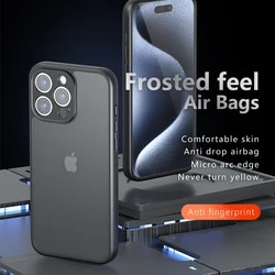 For iPhone 15 14 13 12 11 Pro Max Plus Phone Case, Matte Skin Texture Transparent Anti Fingerprint Anti Yellowing Cover
