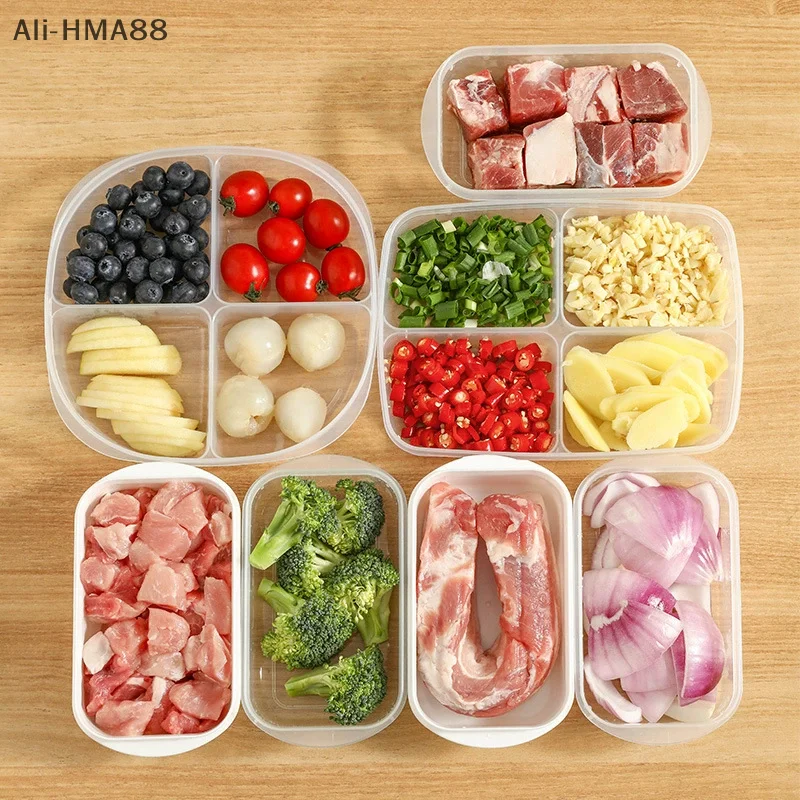 HMA73-Refrigerator Food Storage Containers Sealed Box Kitchen Freezer Seal Bin Vegetable Fruit Meat Fresh Box Food Organizer