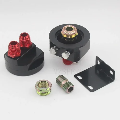 Adaptador Universal de placa sándwich, filtro de aceite, negro