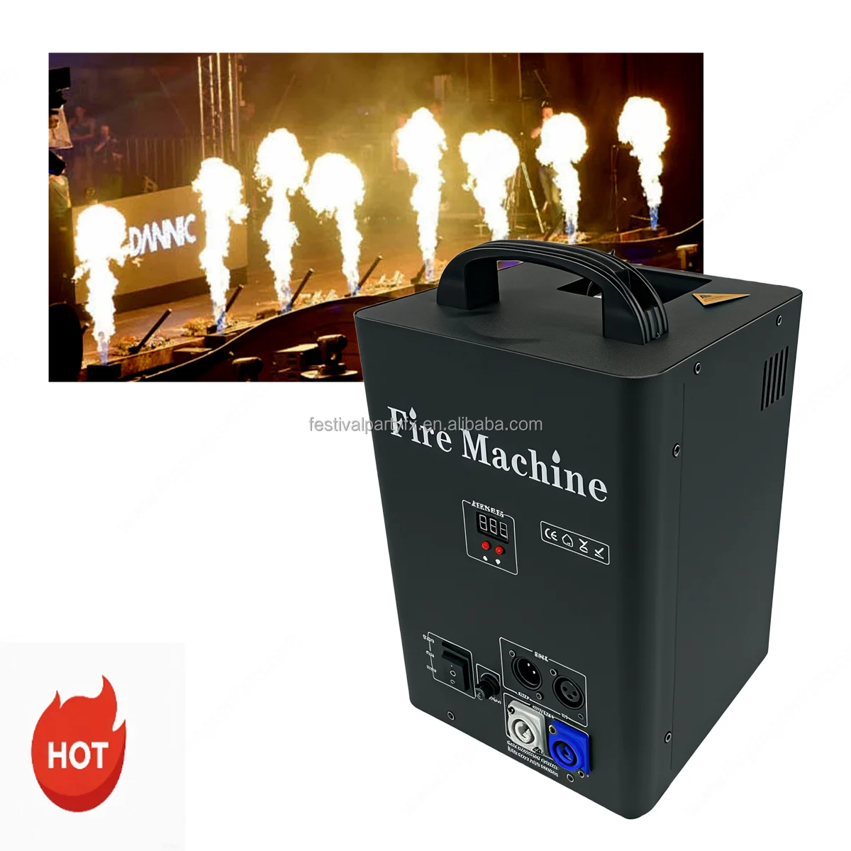 

Dj Party Event Show Concert DMX 512 110/220V 150W Aluminum Electric Power Source Flame Machine Fire Column Stage Effect Machine